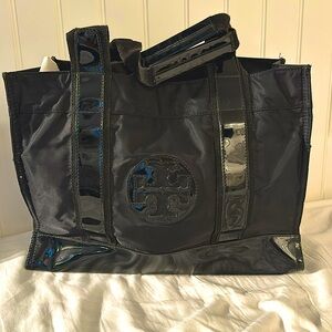 Tory Burch Ella Nylon & patent leather tote